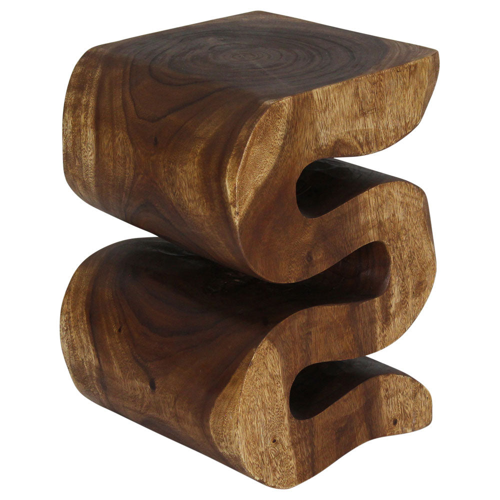 Haussmann® Wood BIG Wave Verve Accent Snake Table 14 x 14 x 20 in H Walnut Oil