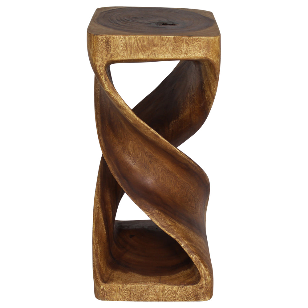 Haussmann® Wood Rectangular Double Twist 12 in x 14 in x 26 in H Walnut Oil