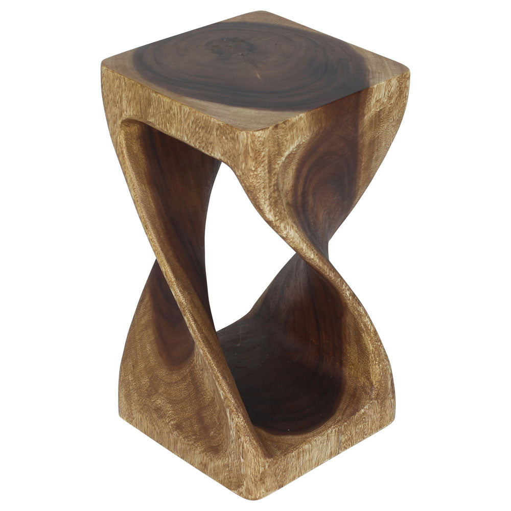 Original Wood Twist Accent Stool 10 X 10 X 18 In High Walnut Oil