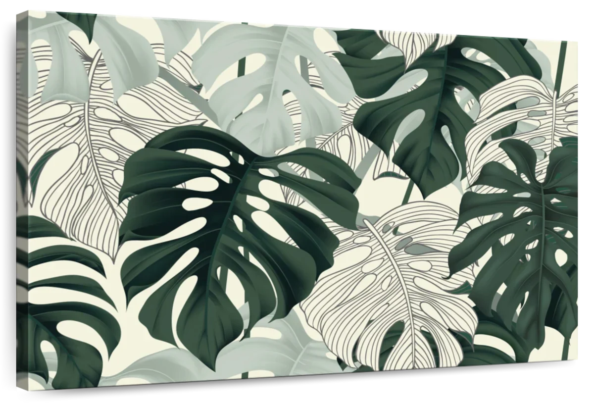Jungle Monstera Leaves Wall Art