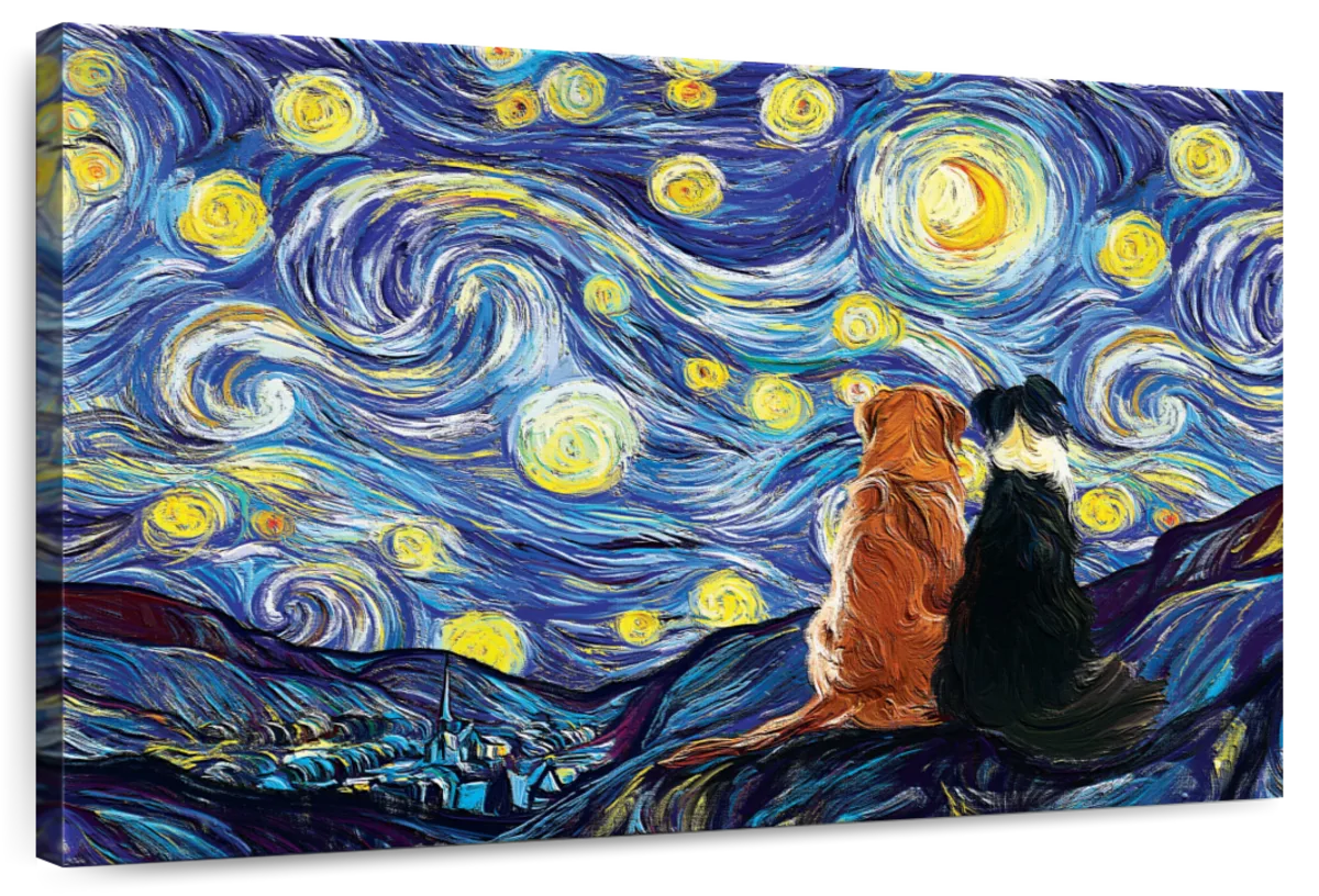 Dogs Journey Starry Night Wall Art