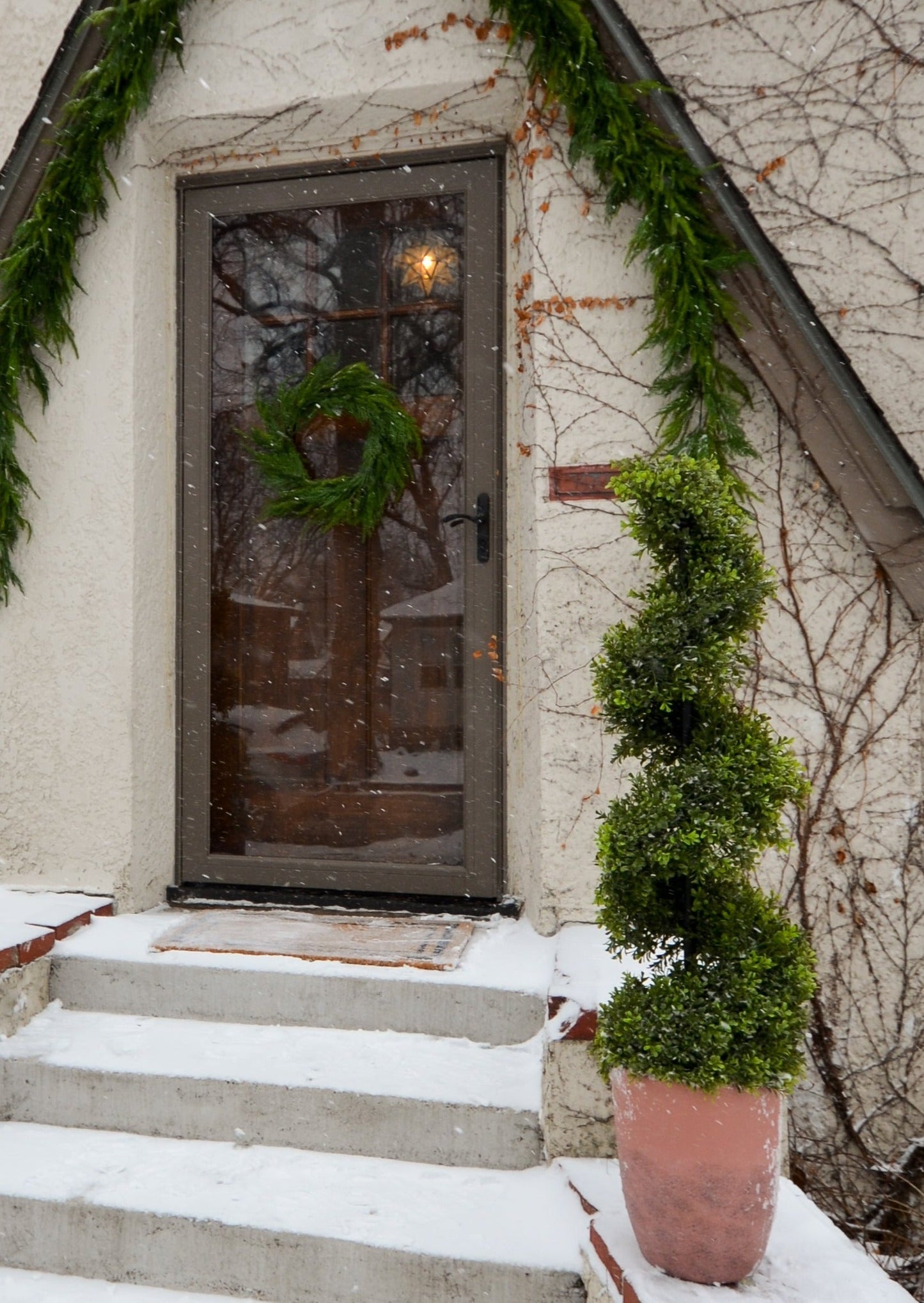 SALE - UV Treated Faux Indoor/Covered Outdoor Cedar Wreath - 24"