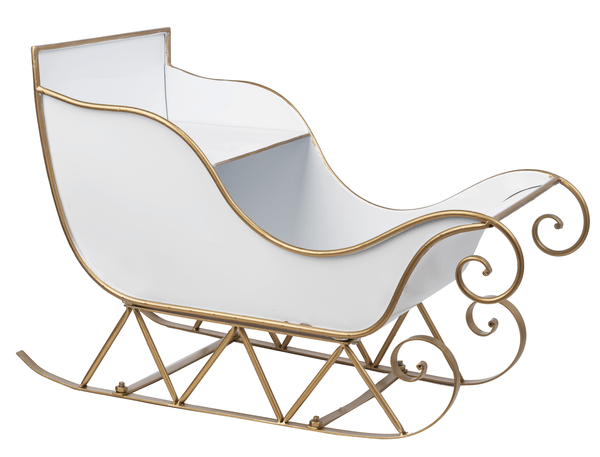 Gold & White Enamel Sleigh
