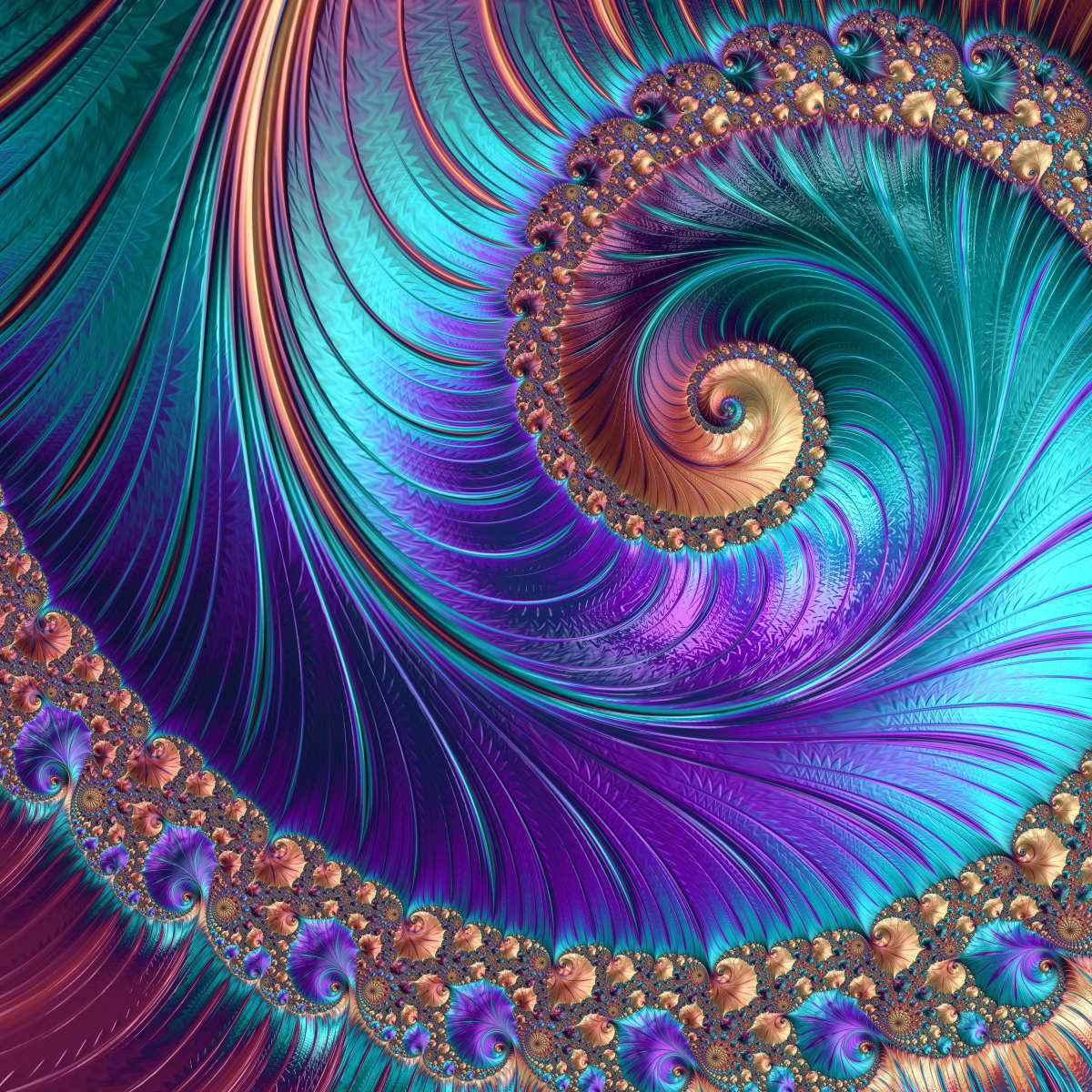 Abstract Fractal Shapes Wall Art