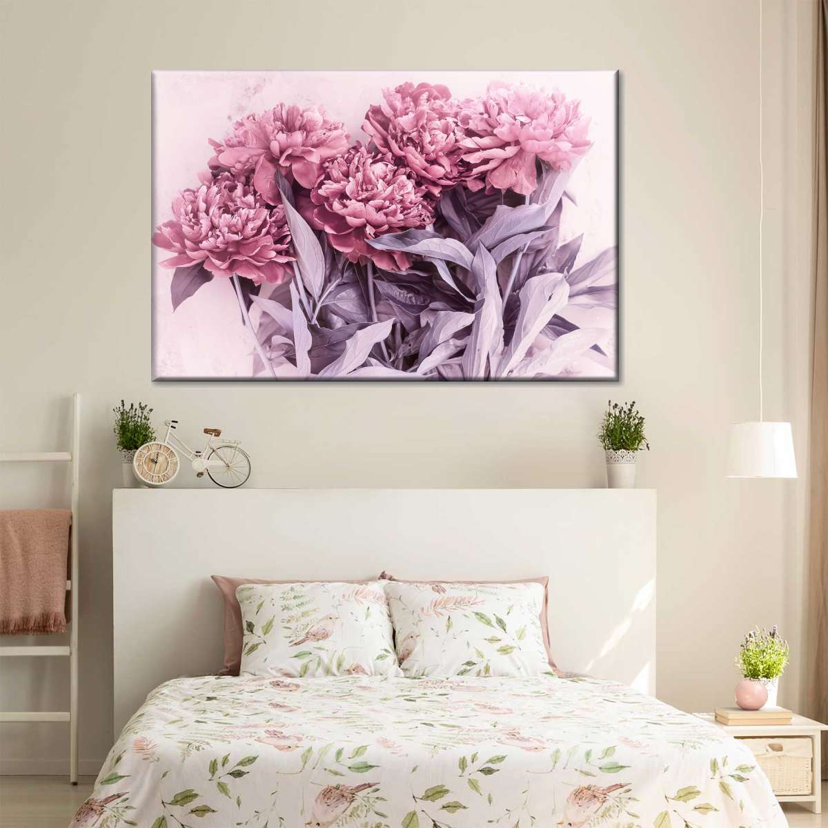 Blooming Pink Peonies Wall Art