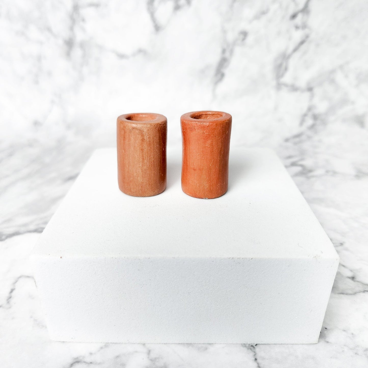 Simple Terracotta Candle Holders - Set of 2