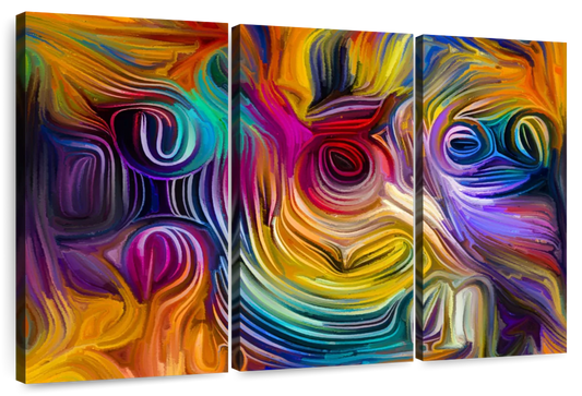 Abstract Tropical Flowers Wall Art
