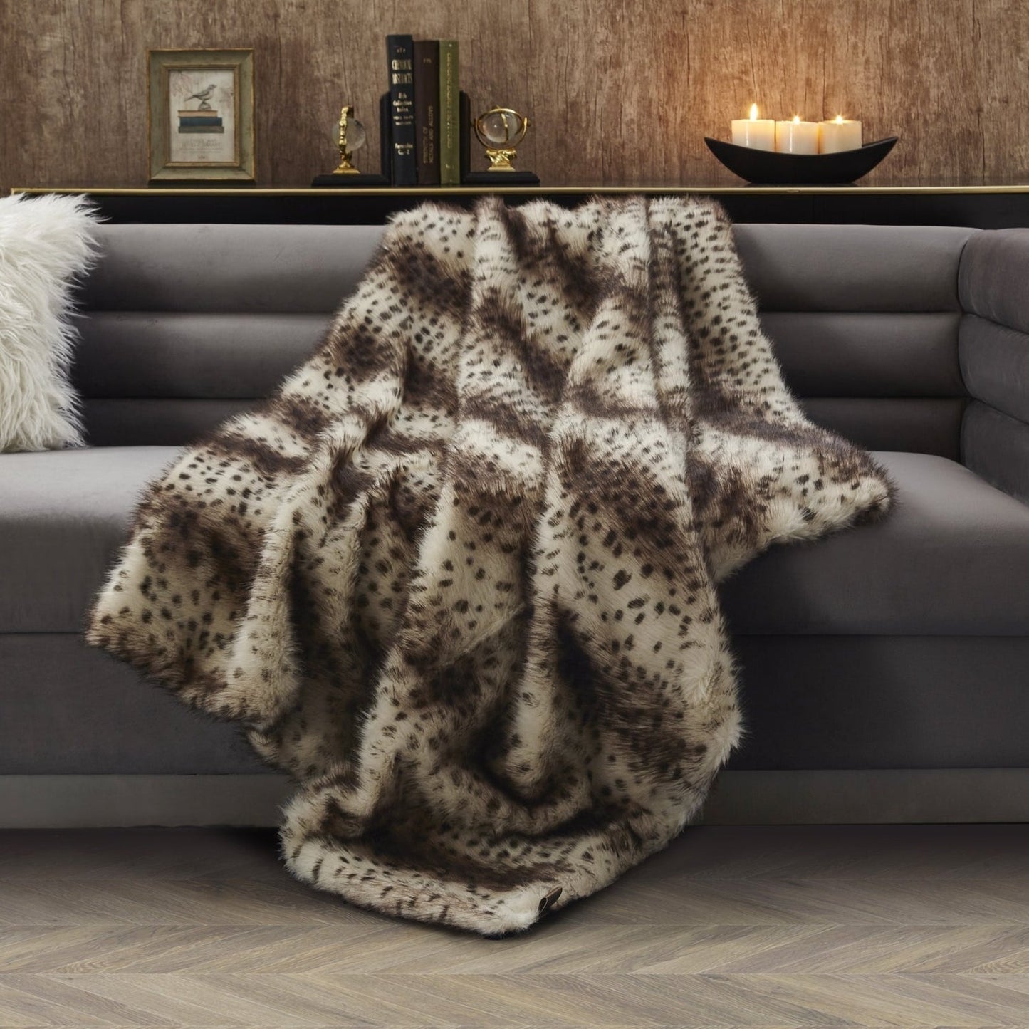 Animal Print Knit Throw