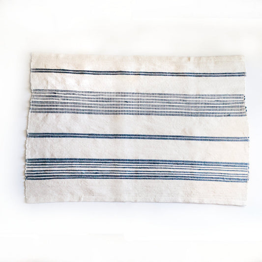 Aden Bath Mat - Natural / Navy