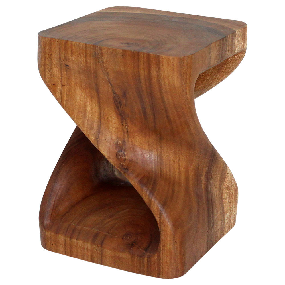 Haussmann® Wood Twist End Table 15 x 15 x 20 in H Cherry Oil