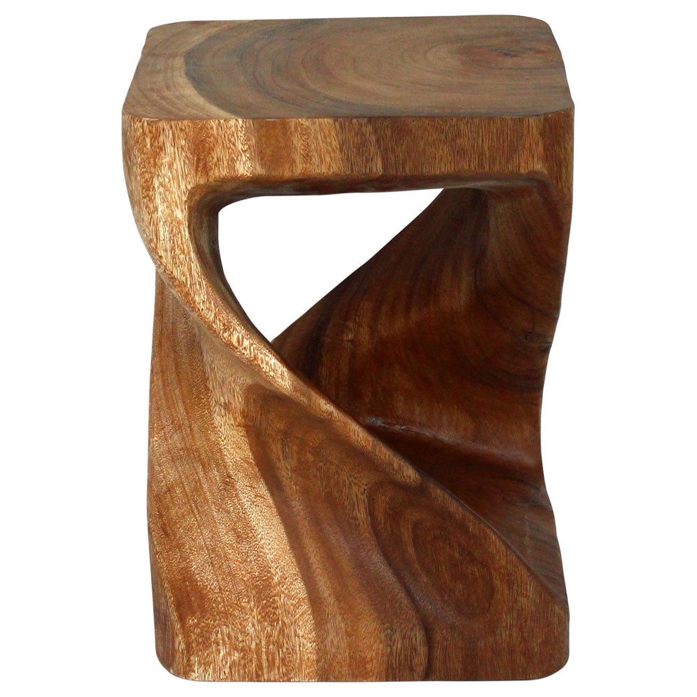 Haussmann® Wood Twist End Table 15 x 15 x 20 in H Cherry Oil