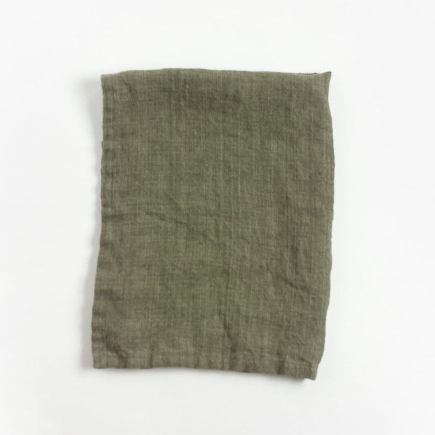 Stone Washed Linen Tea Towel - Sage