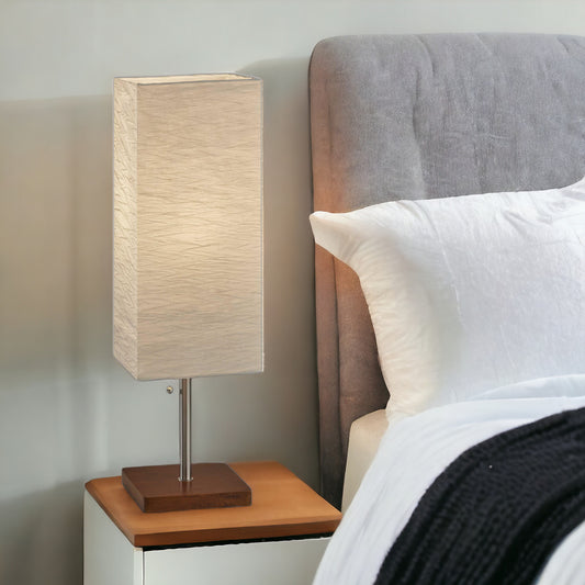 Wildside Paper Shade With Walnut Wood Table Lamp