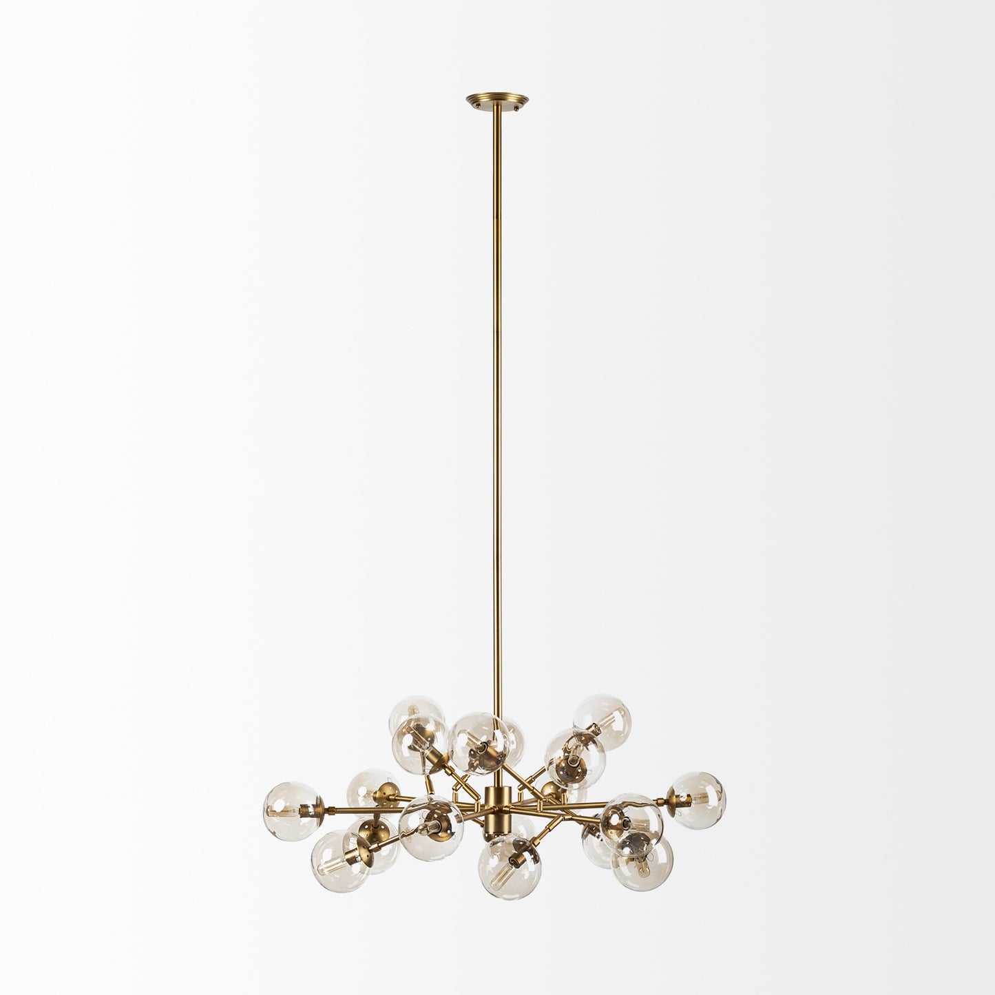 Gold Metal Eighteen Bulb Hanging Chandelier