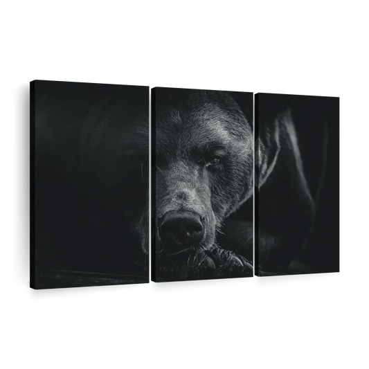 Monochrome Brown Bear Wall Art