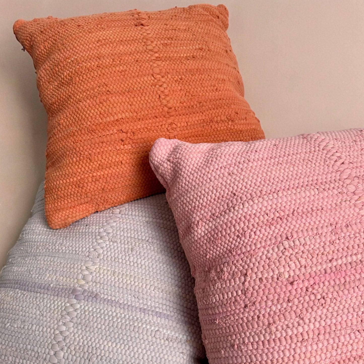 Chindi Pillow Cover - Clay