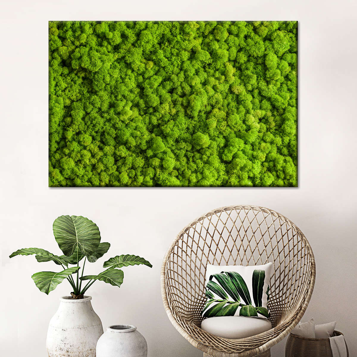 Green Reindeer Moss Wall Art