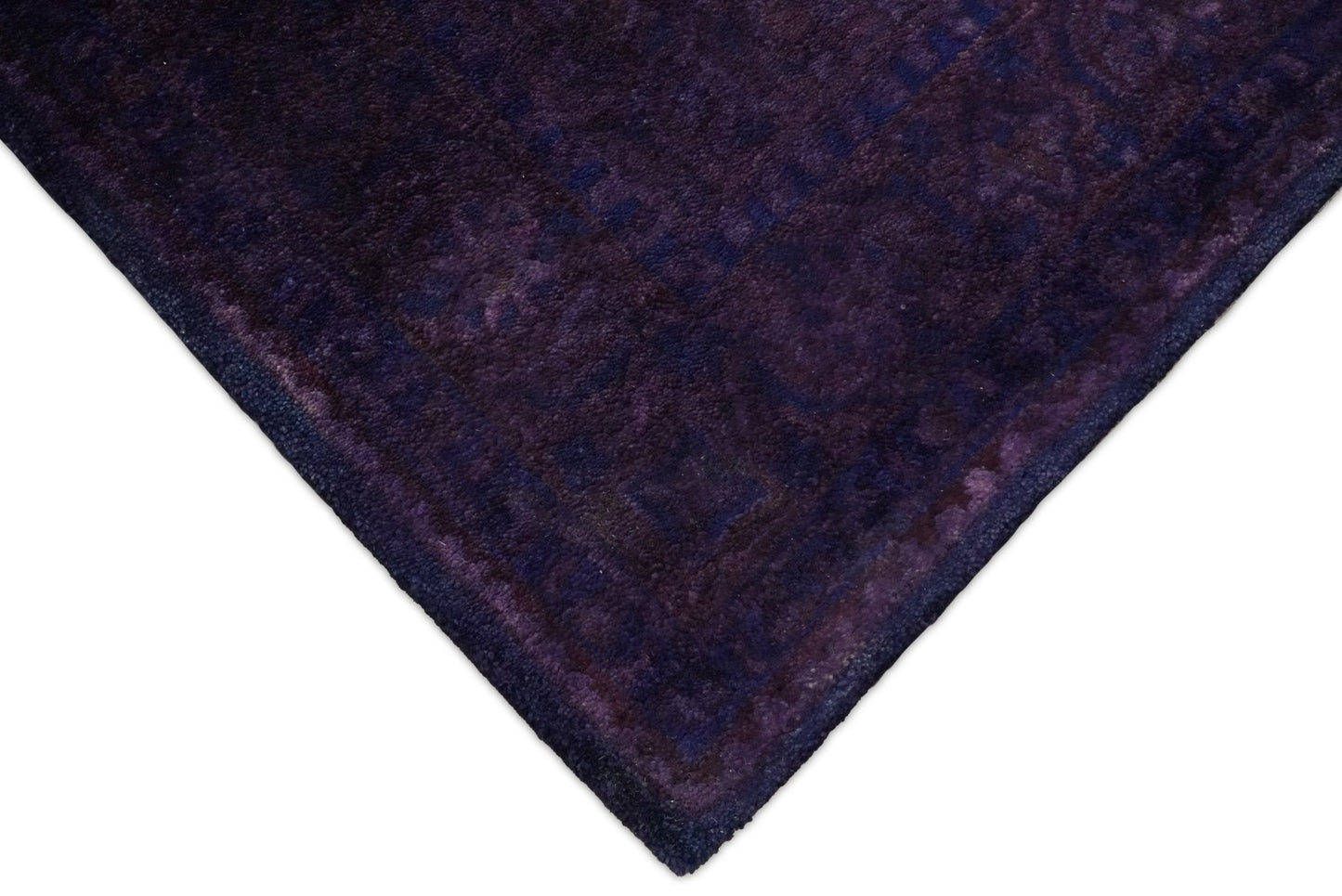 Blue and Purple Plum Overdyed Handmade Premium Custom Made Wool Area Rug