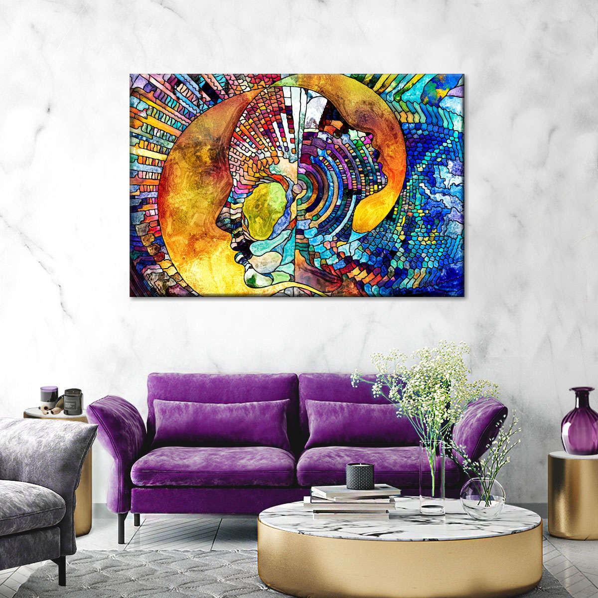 Stained Glass Abstract Figure Wall Art