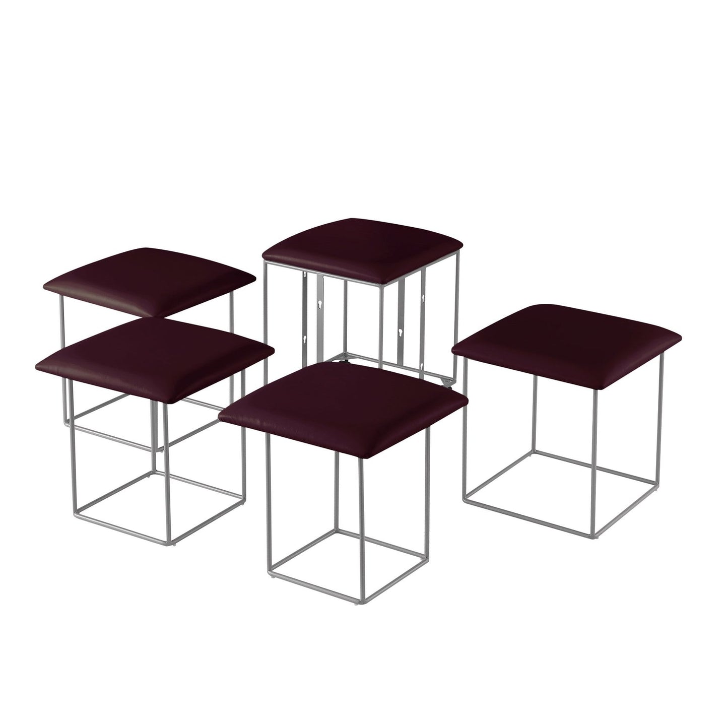 Brisa 5 Piece Nesting Ottoman/Stool Set