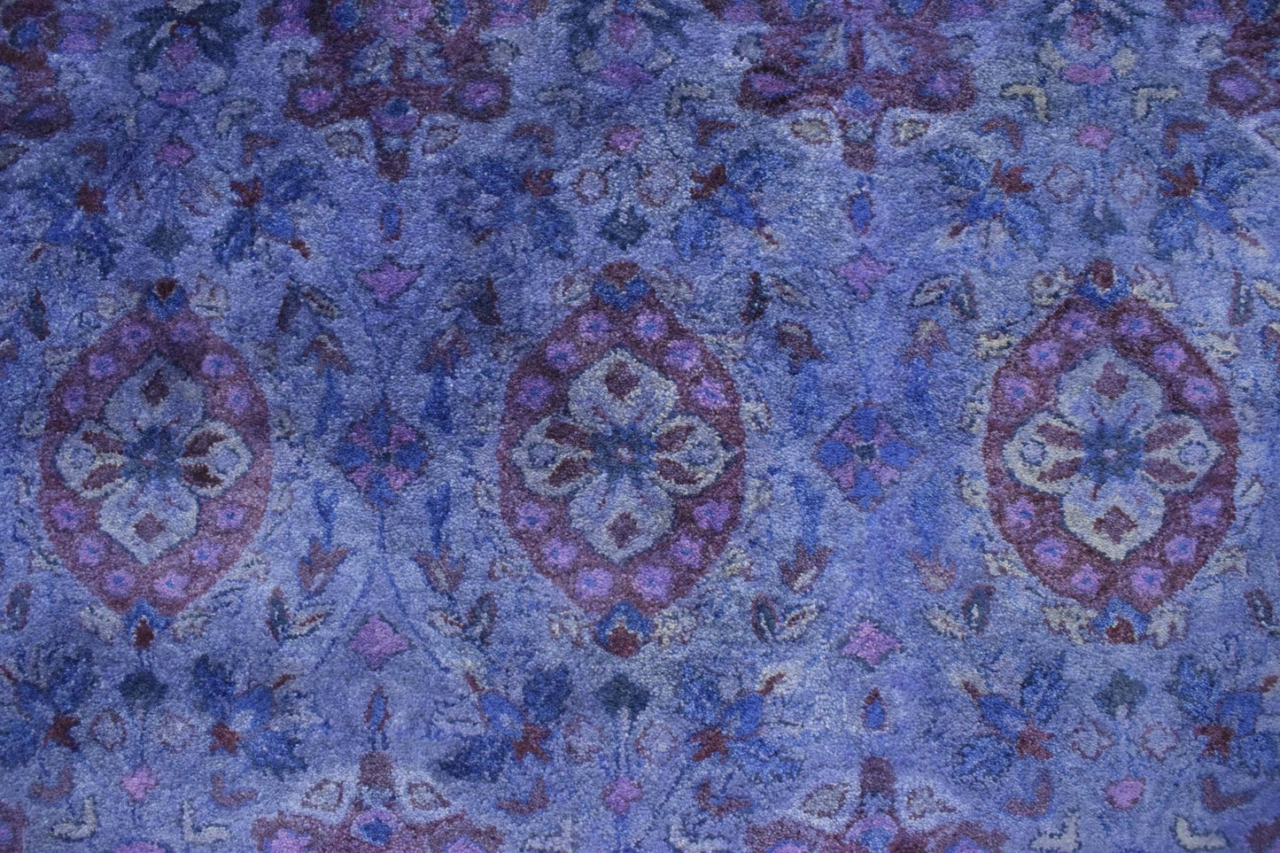 Custom Made Purple Handmade Overdyed Premium Wool Area Rug