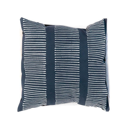 Pillow Cover - Tribal Cloth Indigo Lines