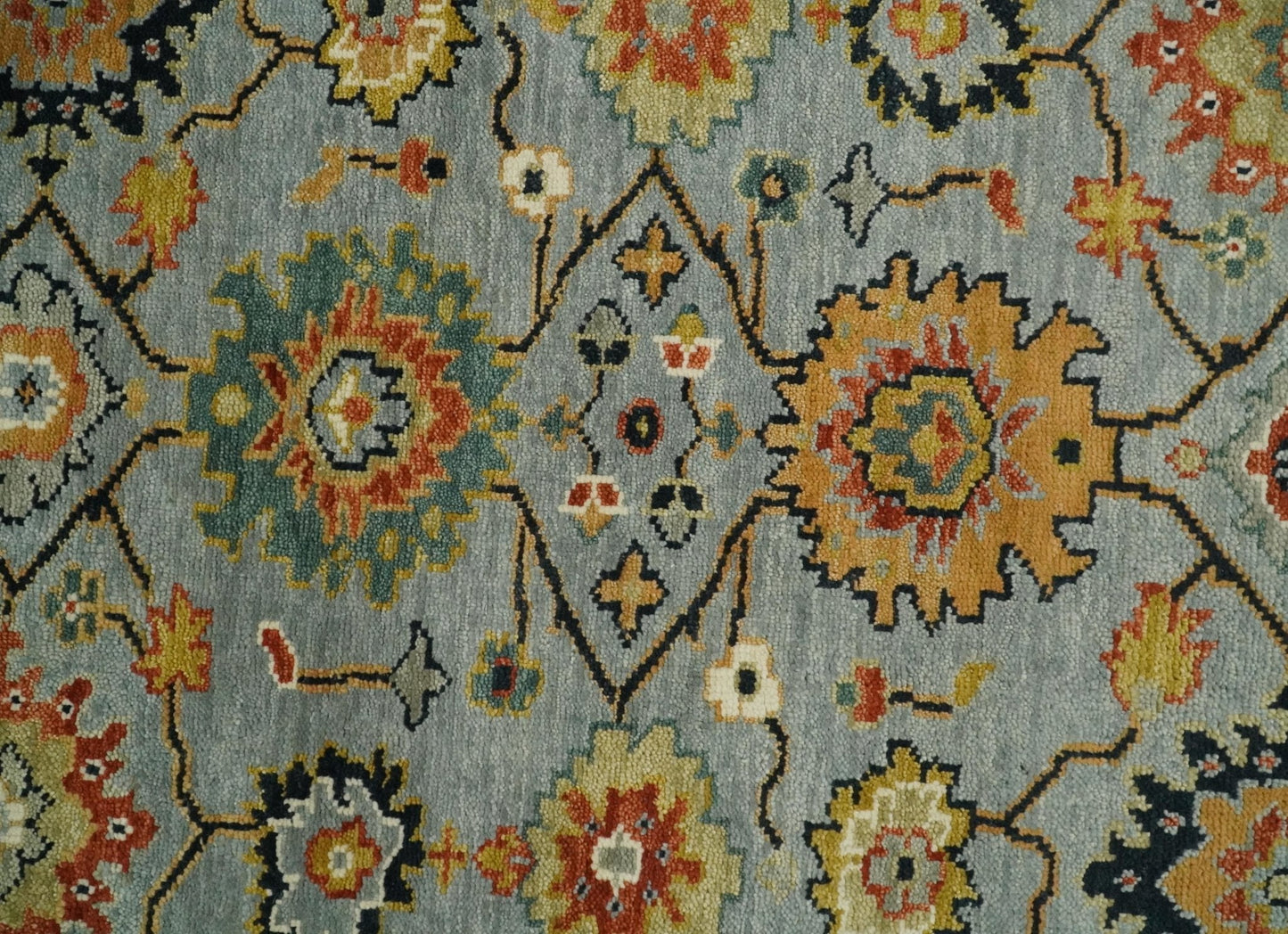 Antique Traditional Gray and Ivory Vintage Style Custom Made wool Area Rug