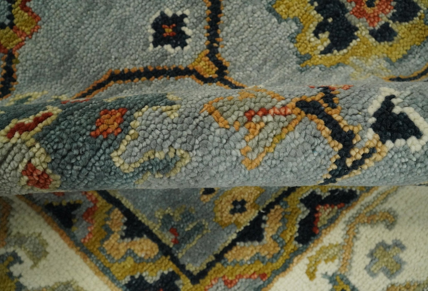 Antique Traditional Gray and Ivory Vintage Style Custom Made wool Area Rug