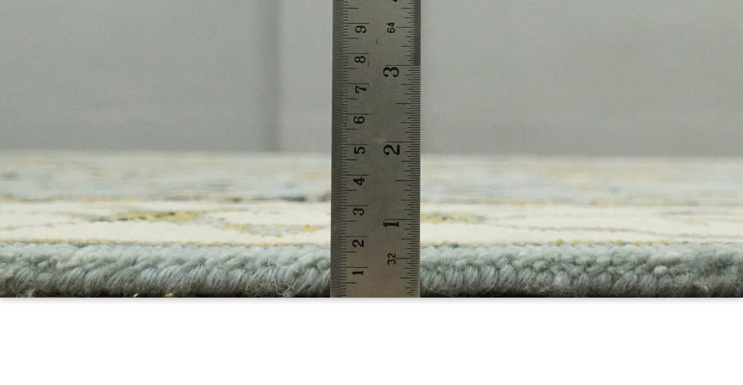 Antique Traditional Gray and Ivory Vintage Style Custom Made wool Area Rug