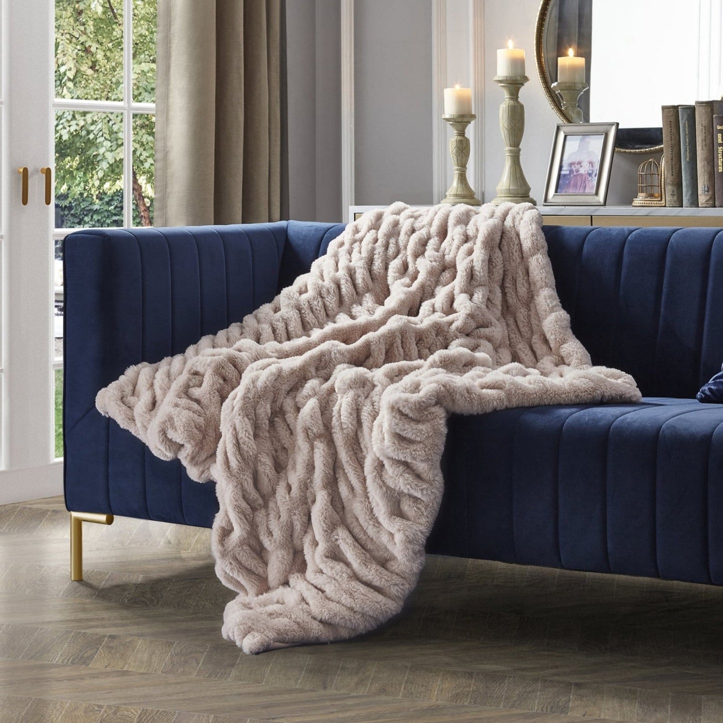 Antonia Silky Ruched Knit Throw