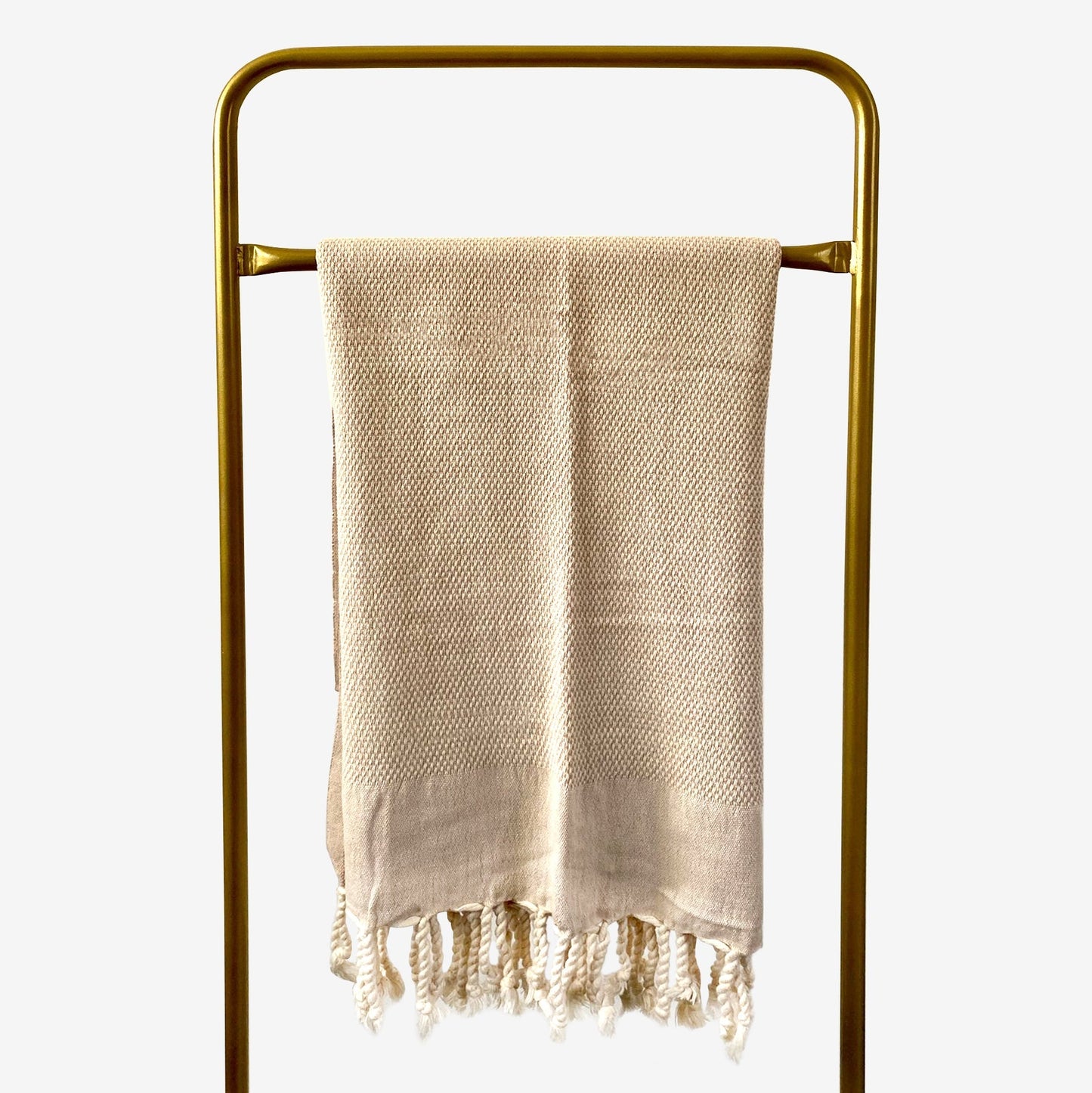 Big Sur Sustainable Hand-loomed Cotton Blanket - Beige