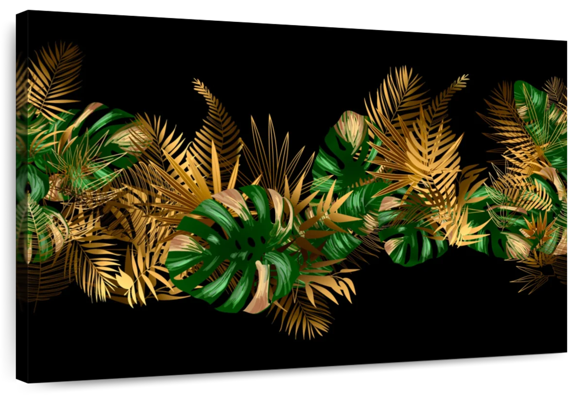 Gold And Green Leaves Wall Art