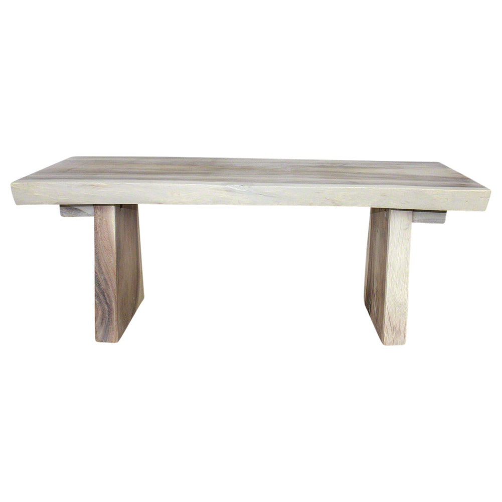 Haussmann® Wood Natural Edge Bench 48 in x 18 x 18 in H KD Grey Oil