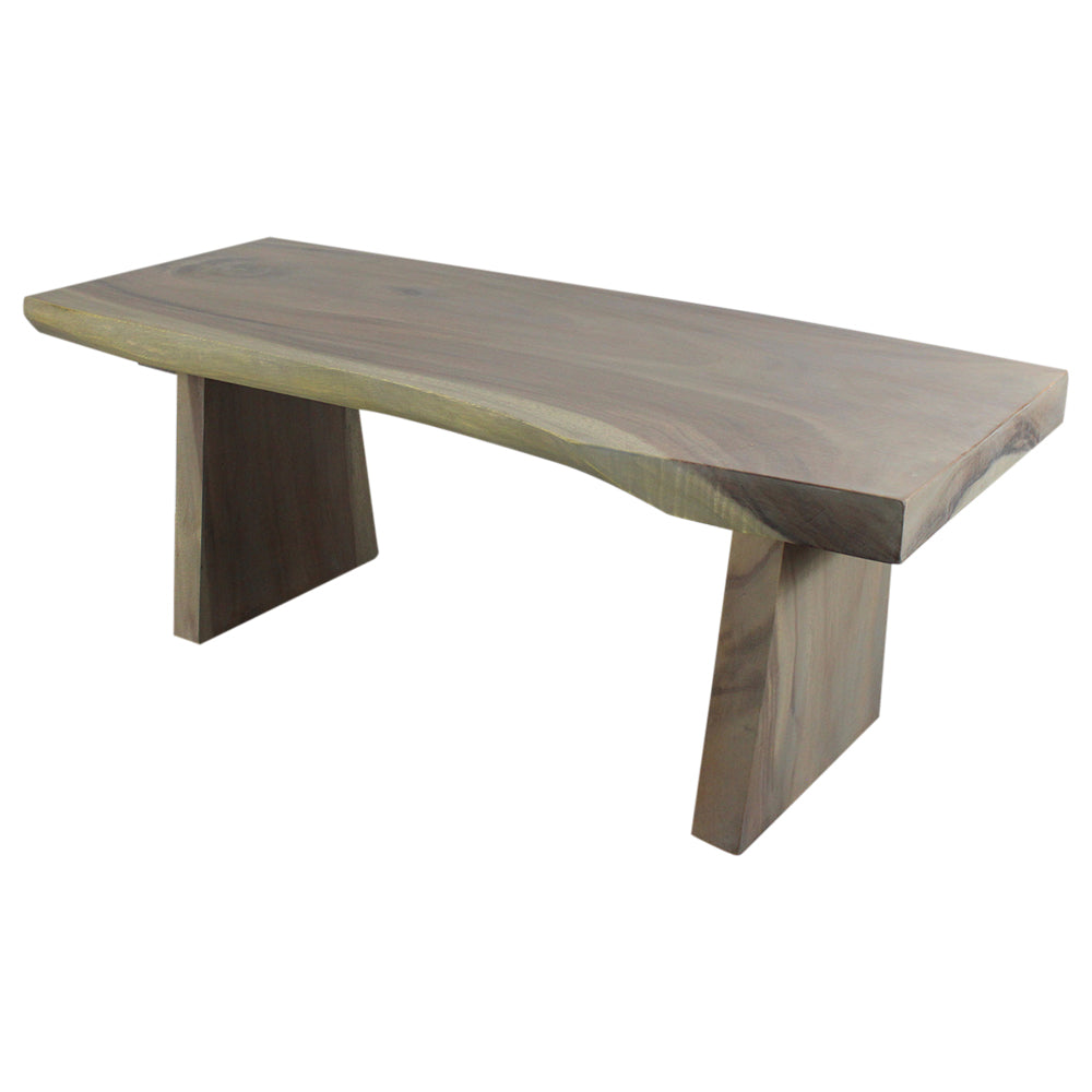 Haussmann® Wood Natural Edge Bench 48 in x 18 x 18 in H KD Grey Oil