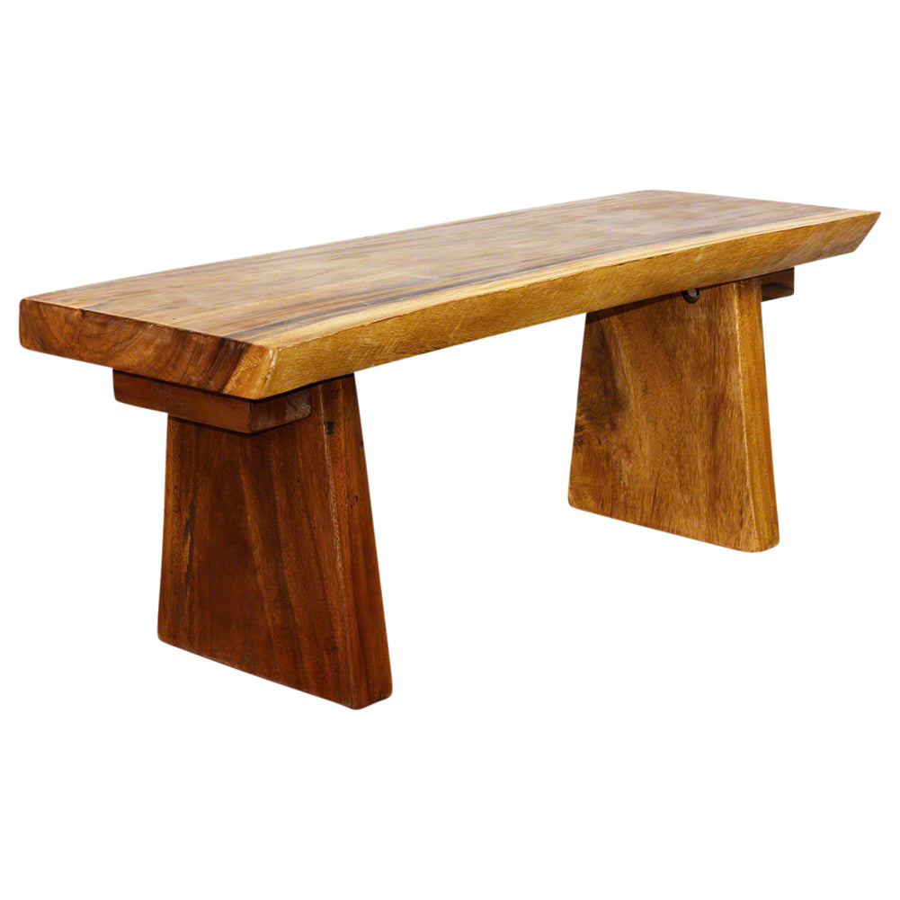 Haussmann® Wood Natural Edge Bench 48 in x 18 x 18 in H KD Oak Oil