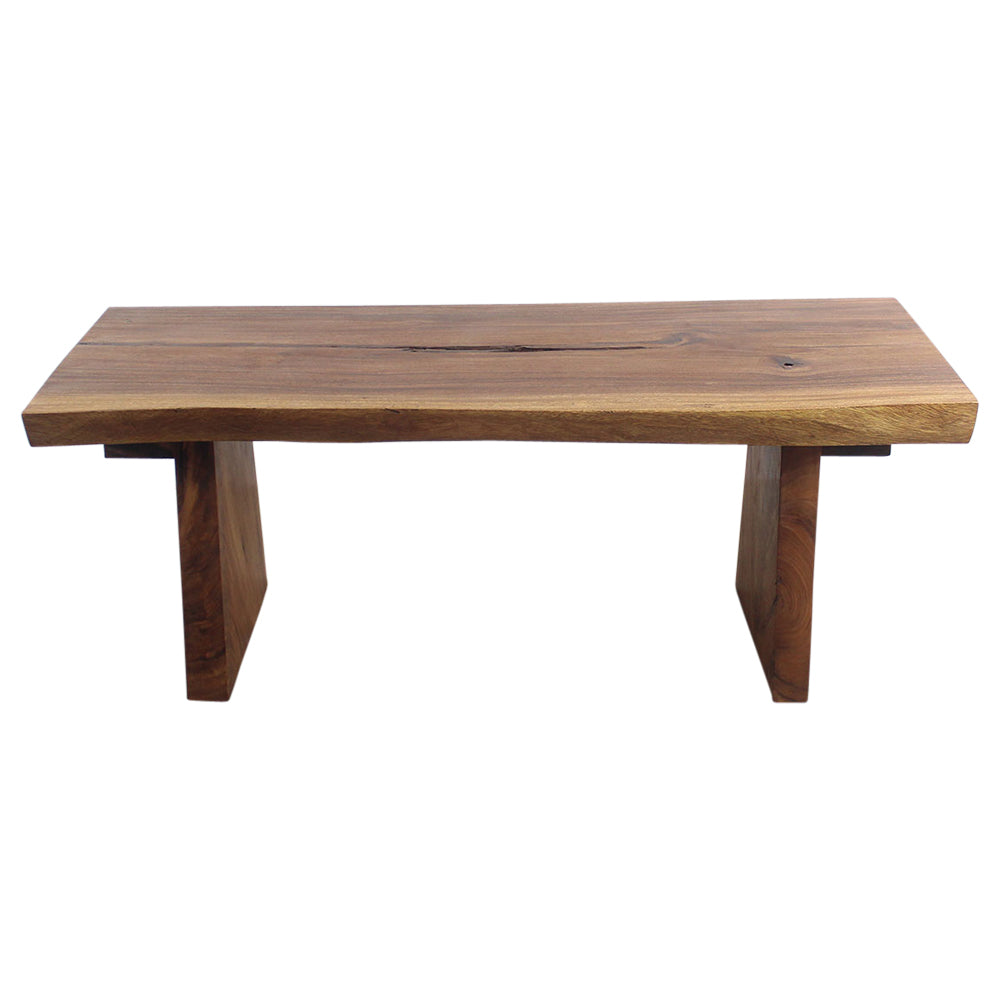 Haussmann® Wood Natural Edge Bench 48 in x 18 x 18 in H KD Walnut Oil