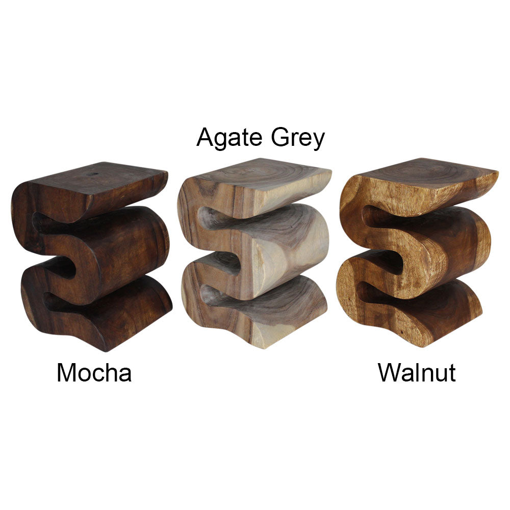 Haussmann® Wood BIG Wave Verve Accent Snake Table 14 x 14 x 20 in H Walnut Oil