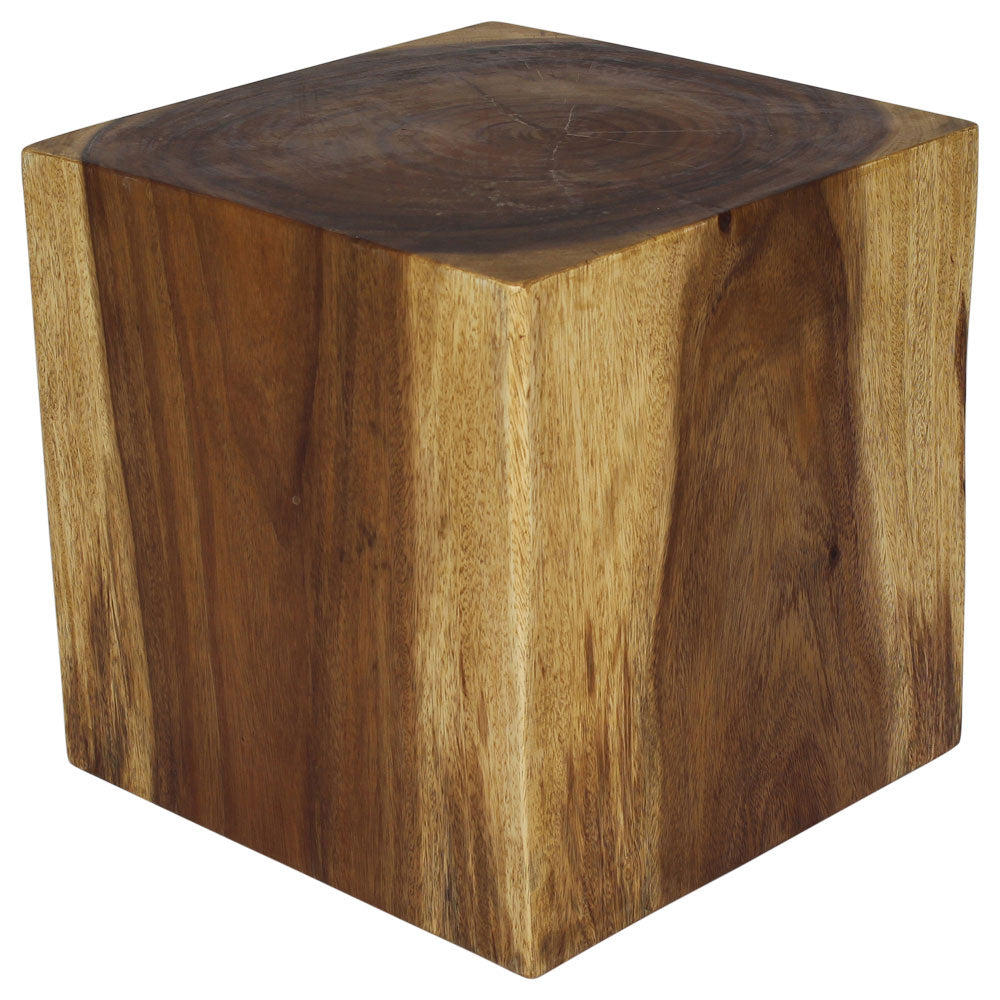 Haussmann® Wood Cube Table 18 in SQ x 18 in High Hollow inside Oak Oil