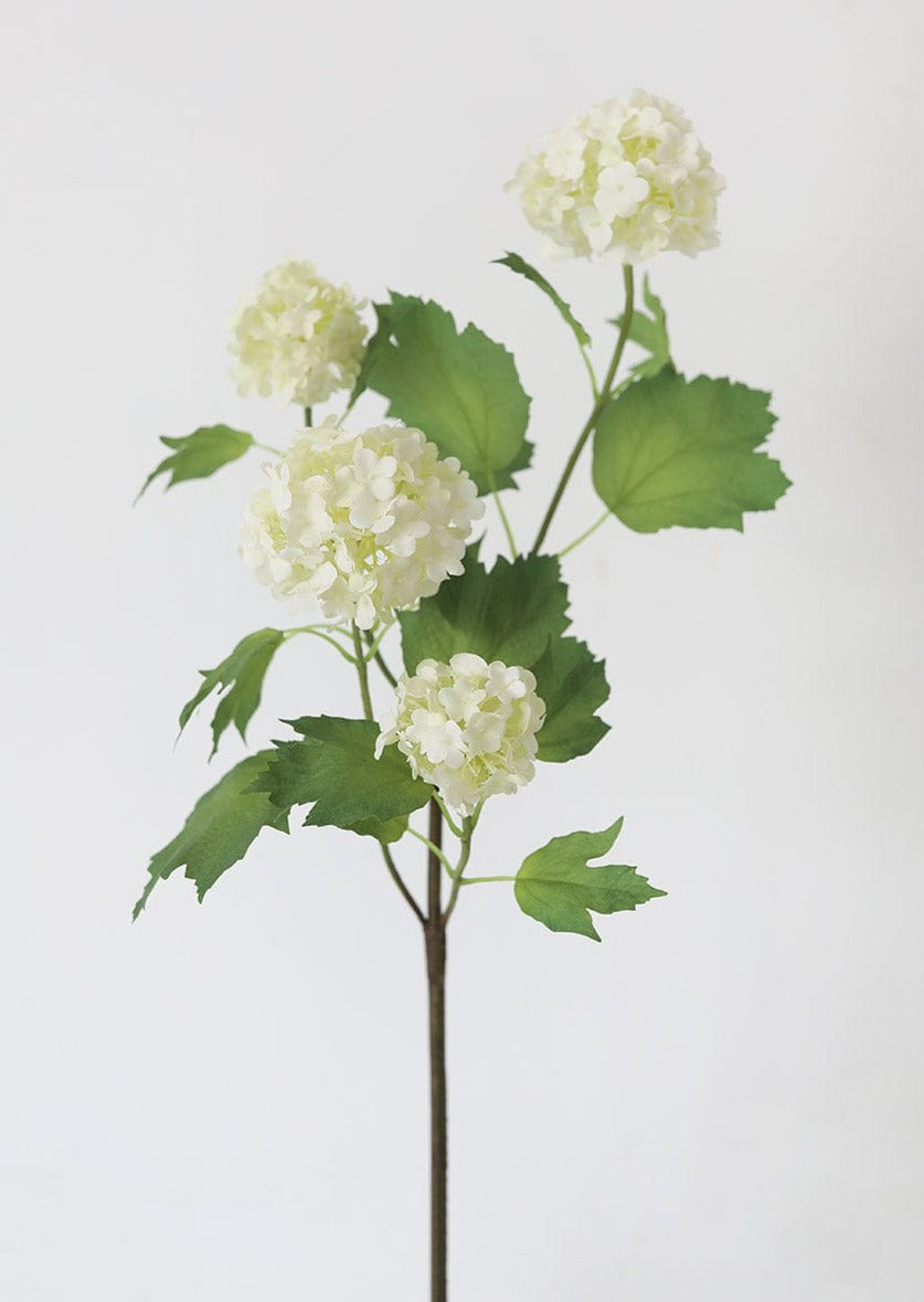 Cream White Artificial Snowball Flowers - 24"