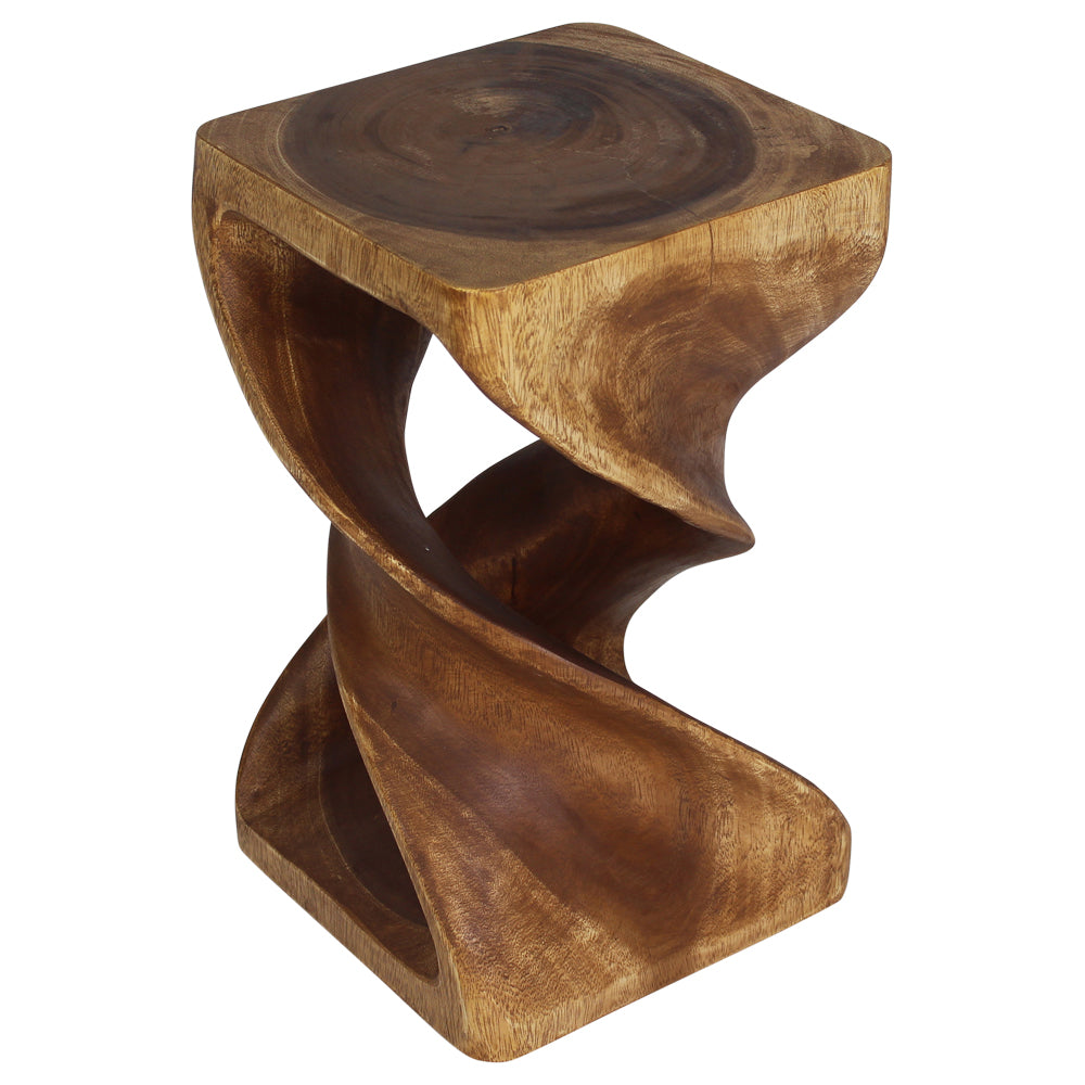 Haussmann® Wood Double Twist Stool Table 12 in SQ x 20 in H Walnut Oil