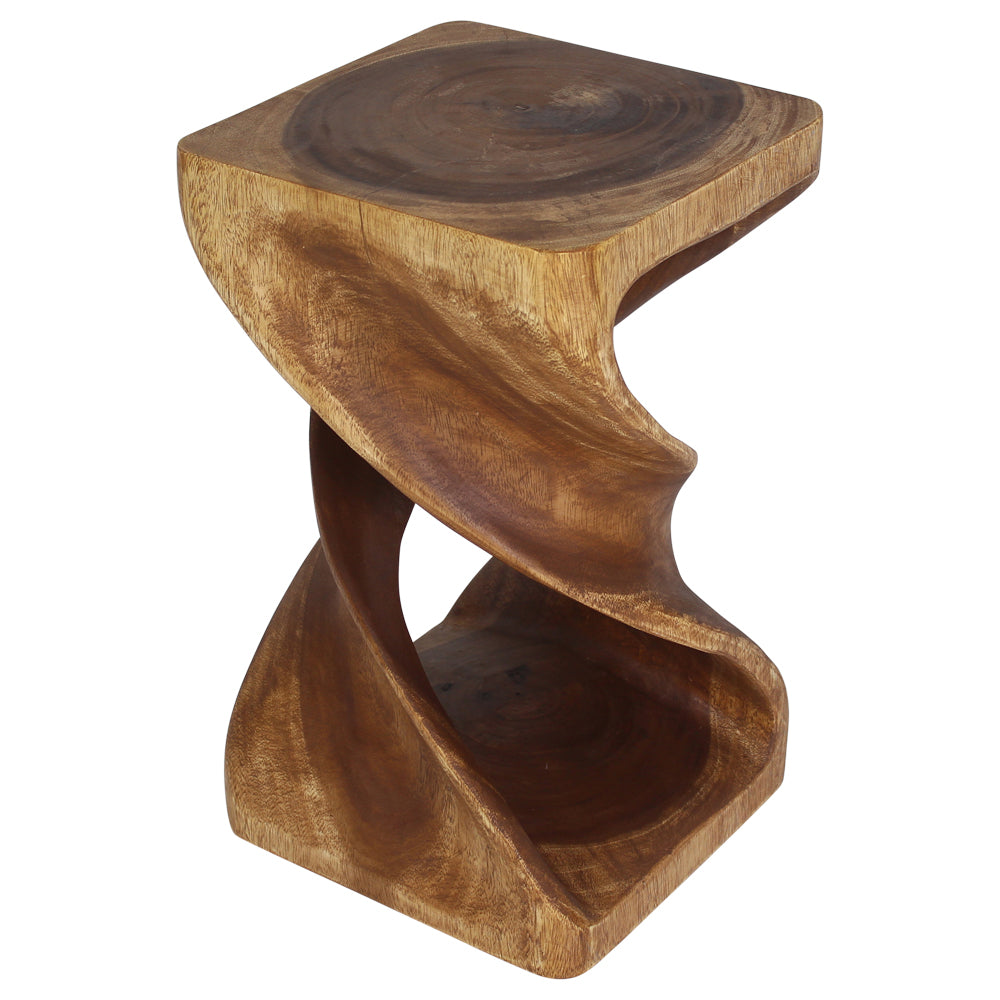 Haussmann® Wood Double Twist Stool Table 12 in SQ x 20 in H Walnut Oil