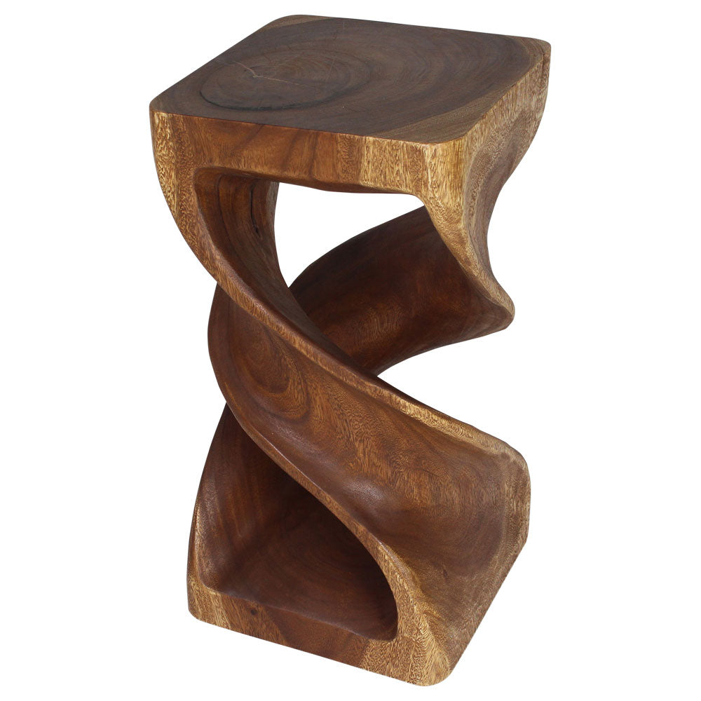 Haussmann® Wood Double Twist Stool Table 12 in SQ x 23 in H Walnut Oil