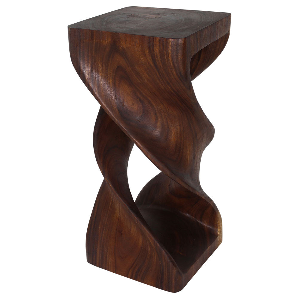 Haussmann® Wood Double Twist Stool Table 14 in SQ x 30 in H Walnut Oil