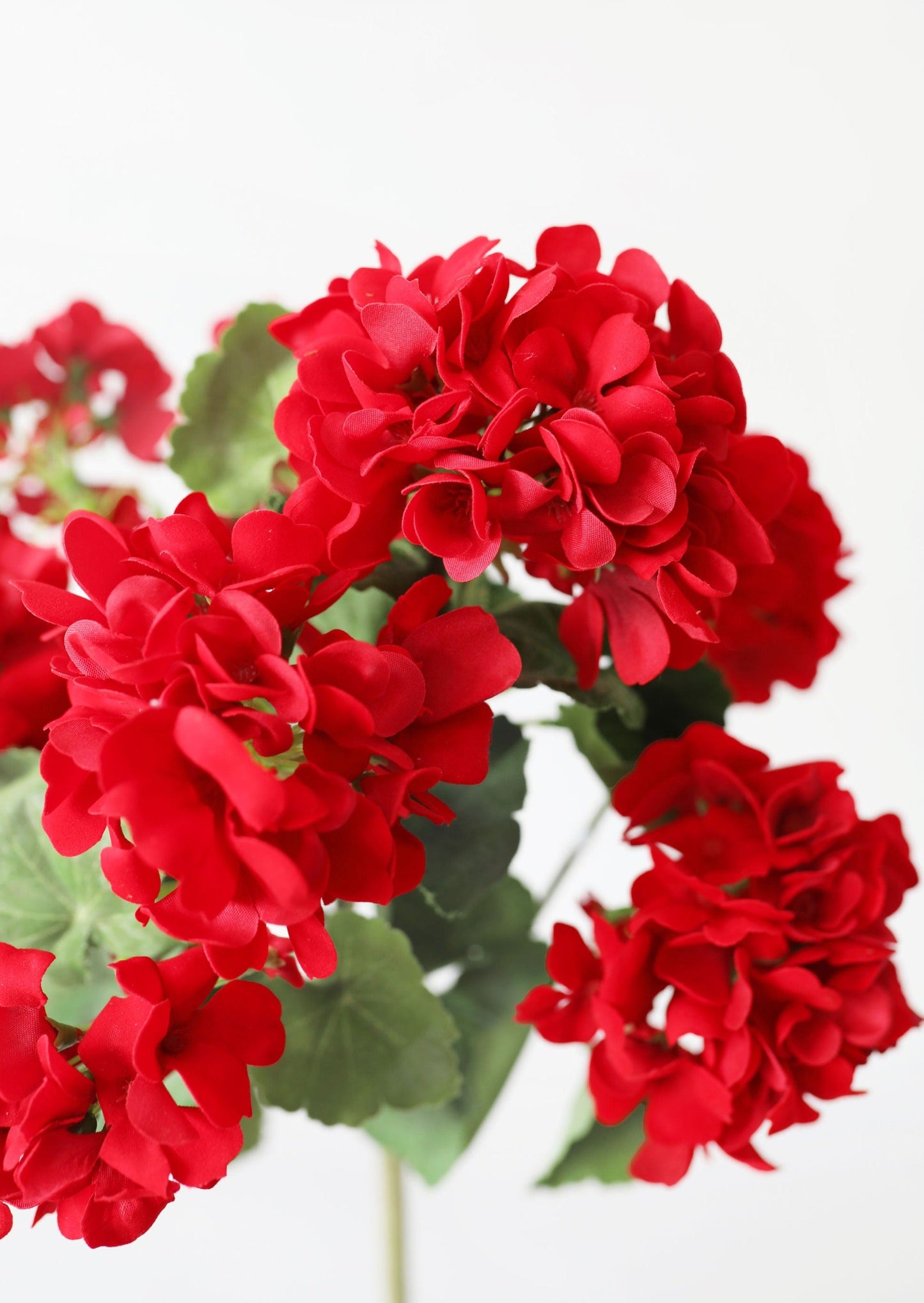 Outdoor Fake Flowers | Water Resistant Outdoor Red Geranium Bush - 18"