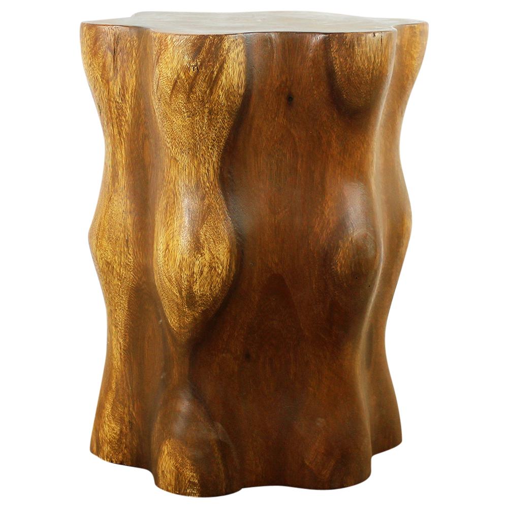 Haussmann® Wood Stump End Table Knobby Root 16 in D x 20 in H Oak Oil