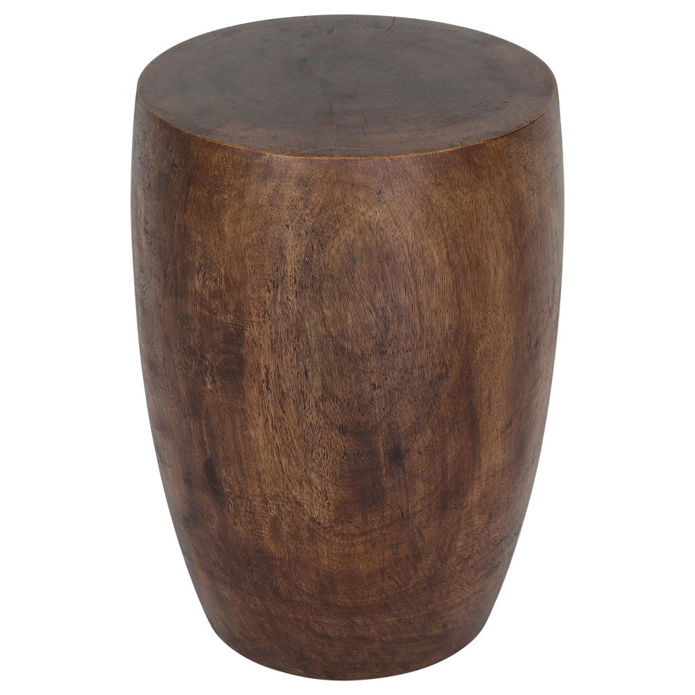 Mango Wood Merlot Accent End table 15 in D x 20 in High Mocha Oil