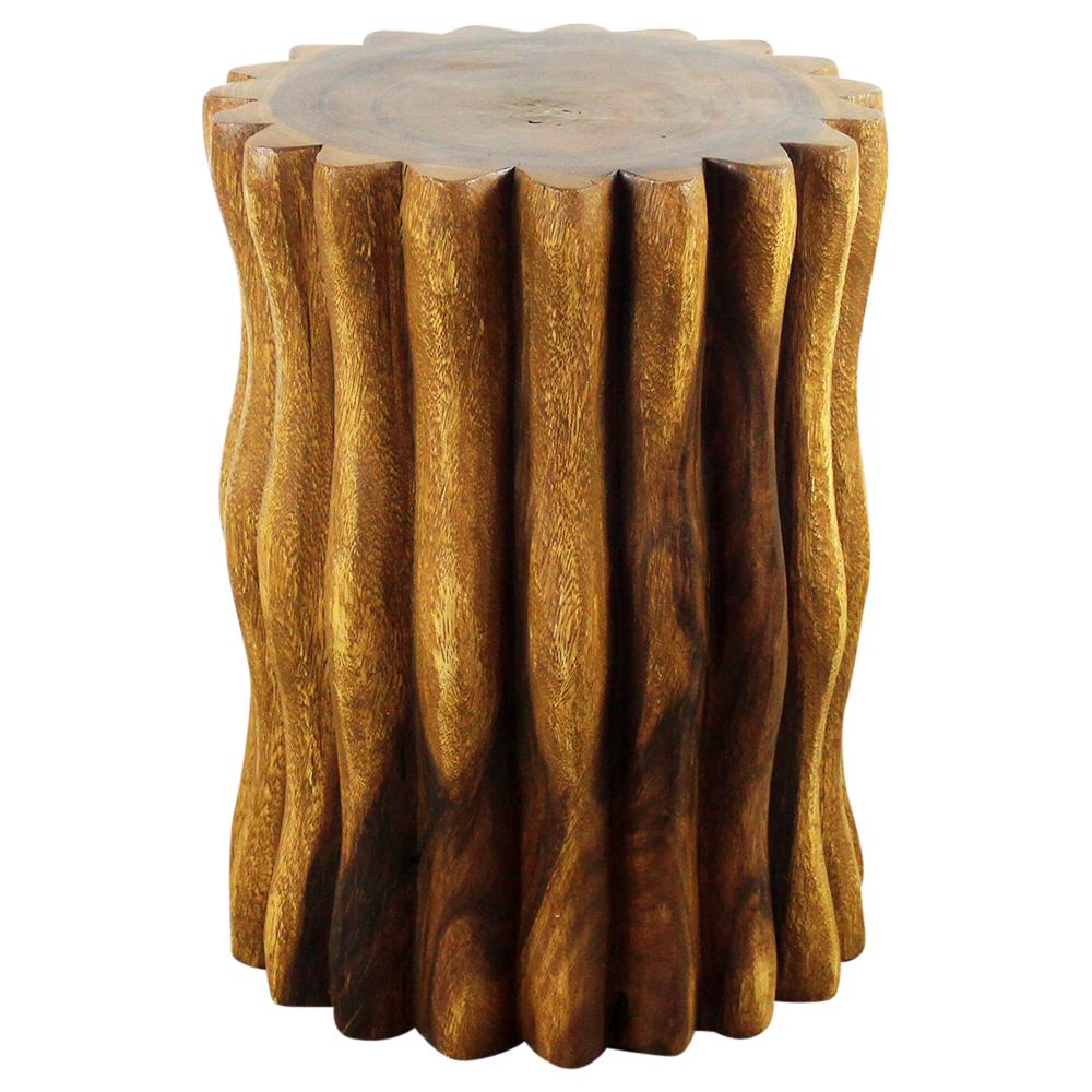 Haussmann® Wood Stump End Table Mangrove Root 15 in Dx 20 in H Oak Oil