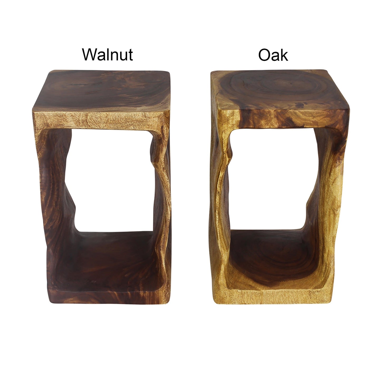 Haussmann® Wood Natural Stool End Table 12 In Sq X 20 In High Oak Oil