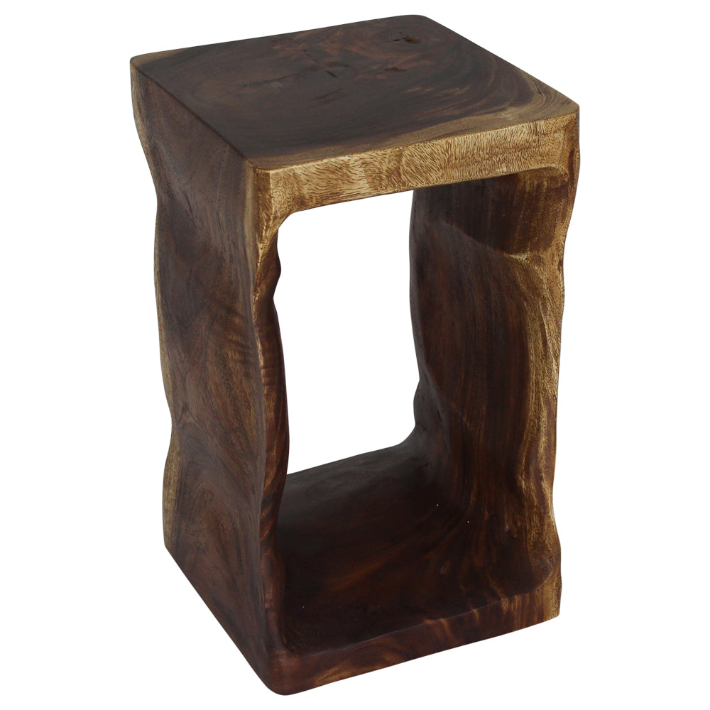 Haussmann® Wood Natural Stool End Table 12 In Sq X 20 In High Walnut Oil