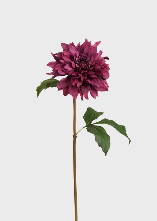 Purple Wine Faux Blooming Garden Dahlia Flower - 19"